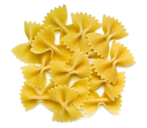 Farfalle pasta på vit — Stockfoto