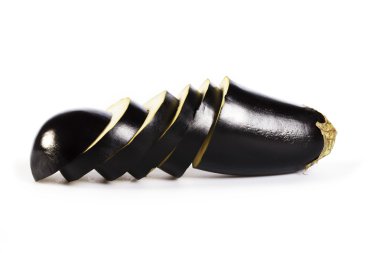 beyaz üzerine patlıcan