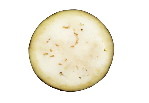 Aubergine slice on white — Stock Photo, Image