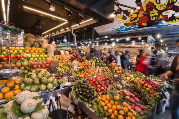 Ünlü La Boqueria pazarı — Stok fotoğraf