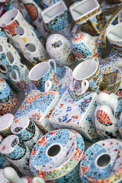 mosaic ceramic souvenirs from Barcelona