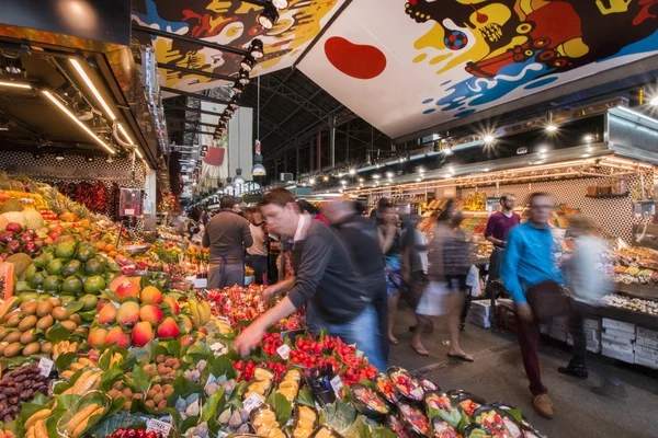 Ünlü La Boqueria pazarı — Stok fotoğraf