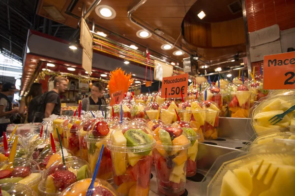 Ünlü La Boqueria pazarı — Stok fotoğraf