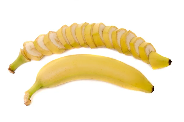 View of banana on white background — Stock Photo, Image