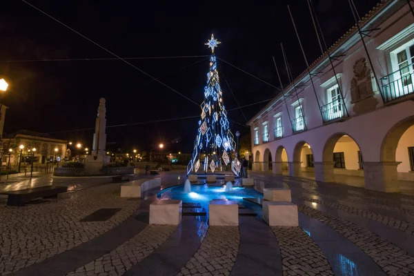 Plaza Tavira por la noche en Navidad . — Foto de Stock