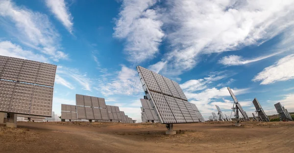 Field of solar panels gathering energy — Stock Photo, Image