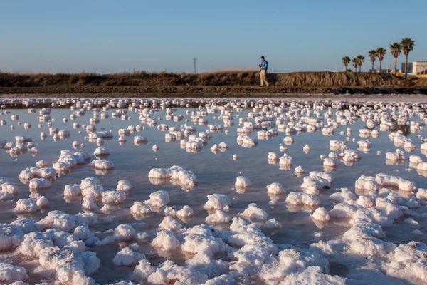 Saline evaporation pond — Stock Photo, Image