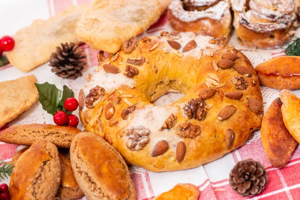 Mix Typicial Traditional Christmas Pastries Cakes Portuguese Cuisine Gastronomy — Stock Photo, Image