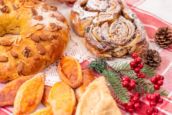 Mix Typicial Traditional Christmas Pastries Cakes Portuguese Cuisine Gastronomy — Stock Photo, Image