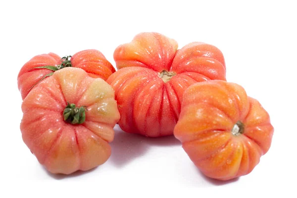 Group Beef Heart Tomatos Isolated White Background — Stock Photo, Image