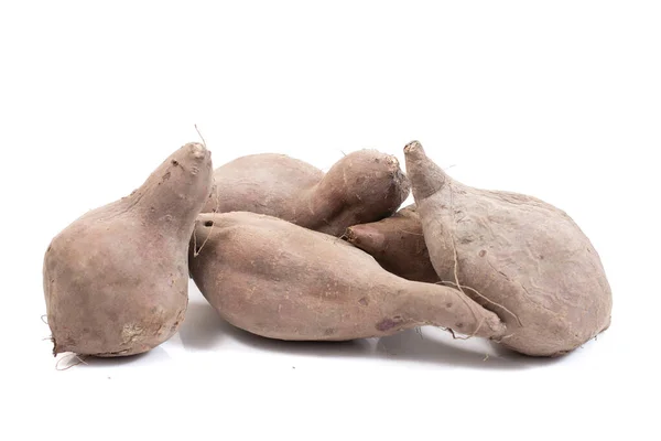 Légumes Racines Patate Douce Isolés Sur Fond Blanc — Photo