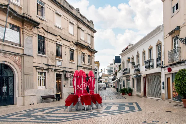 Vue Rapprochée Des Bâtiments Typiques Portugais Centre Ville Faro Portugal — Photo