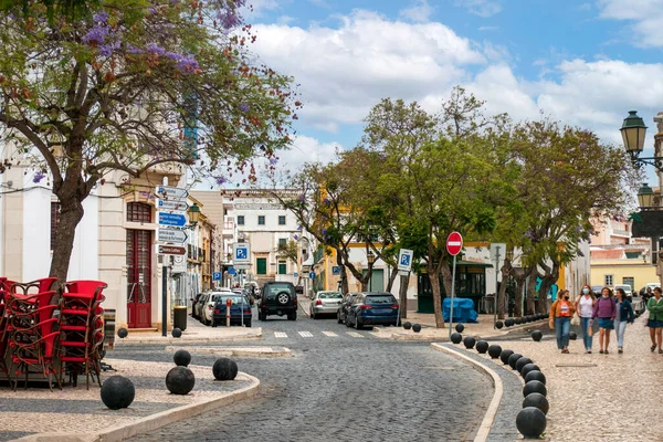 Turystyczny Plac Centrum Handlowym Faro Portugalia — Zdjęcie stockowe