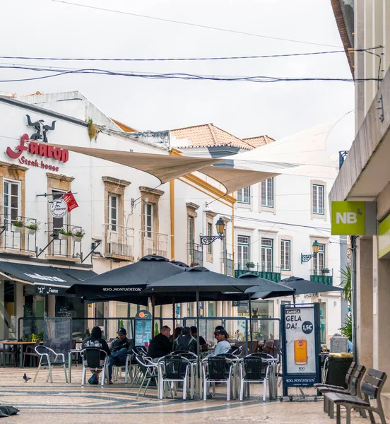 Faro Portugal Junho 2021 Centro Principal Zona Comercial Turística Cidade — Fotografia de Stock