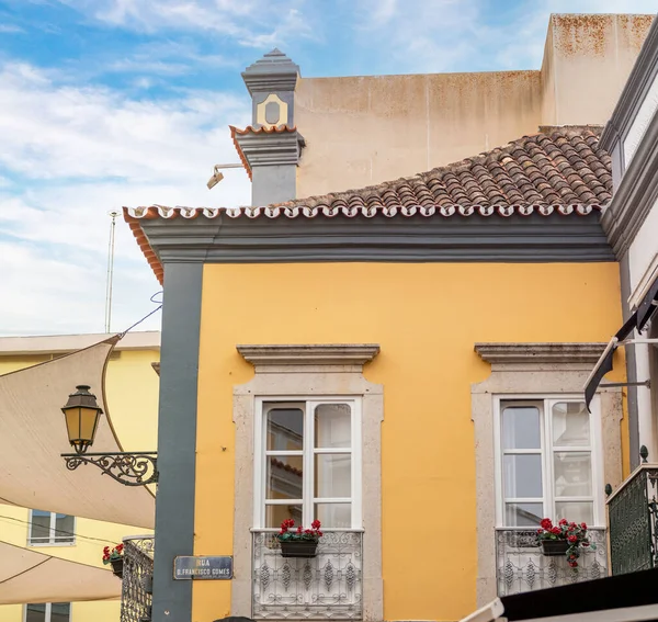 Vue Extérieure Architecture Portugaise Typique Des Bâtiments Anciens Algarve — Photo