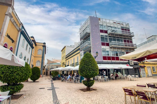 Faro Portugal Junio 2021 Centro Comercial Turístico Del Centro Ciudad —  Fotos de Stock