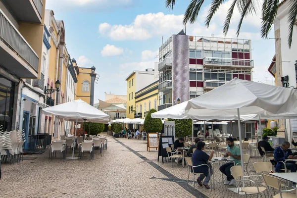 Hlavní Centrum Centru Turistické Nákupní Oblasti Městě Faro Portugalsko — Stock fotografie