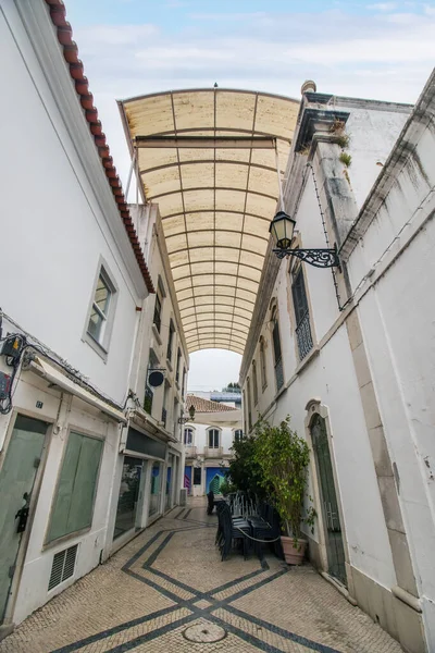 Main Center Downtown Tourist Shopping Area Faro City Portugal — ストック写真