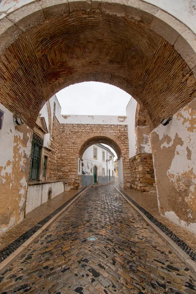 Vista Arco Histórico Cidade Faro Portugal — Fotografia de Stock