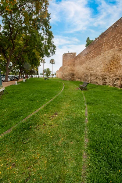 Veduta Del Famoso Muro Del Castello Storico Sulla Città Faro — Foto Stock