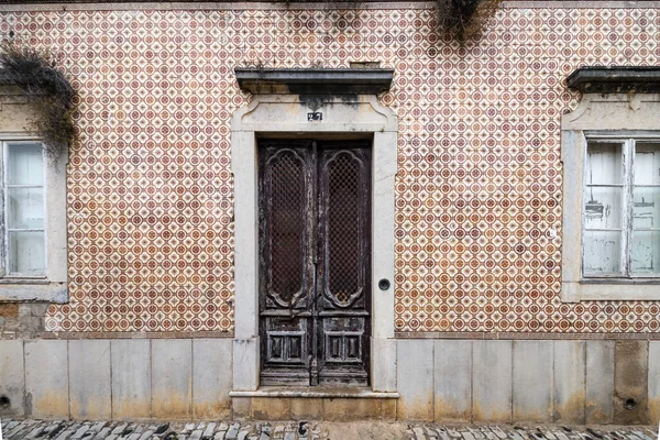 Vista Exterior Arquitectura Típica Portuguesa Dos Edifícios Mais Antigos Algarve — Fotografia de Stock