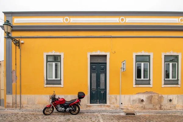 Vista Exterior Arquitectura Típica Portuguesa Dos Edifícios Mais Antigos Algarve — Fotografia de Stock