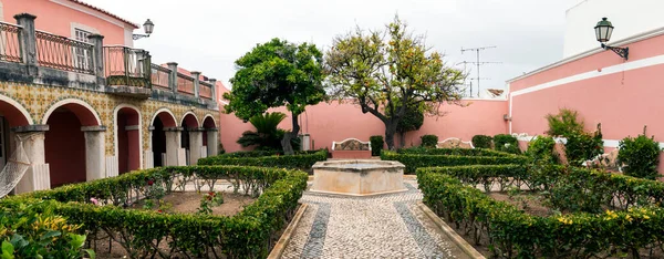 Patio Jardín Privado Histórico Zona Turística Ciudad Vieja Faro Portugal —  Fotos de Stock