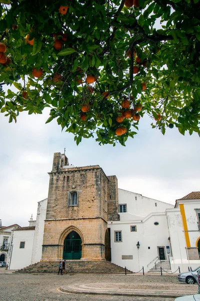 Vue Église Historique Située Dans Vieux Centre Ville Faro Portugal — Photo