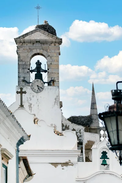 Pohled Slavnou Zvonici Hlavního Vchodu Starého Města Faro Portugalsko — Stock fotografie
