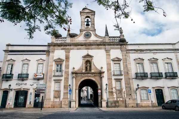 Vista Entrada Principal Del Arco Ciudad Histórica Faro Portugal —  Fotos de Stock