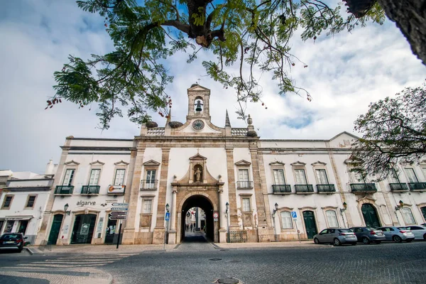 Vista Entrada Principal Del Arco Ciudad Histórica Faro Portugal —  Fotos de Stock