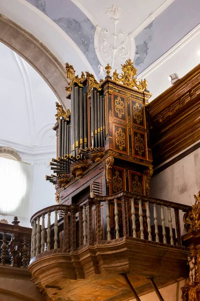 Beautiful Ancient Pipe Organ Church Carmo Interior Located Faro Portugal — Stock Photo, Image
