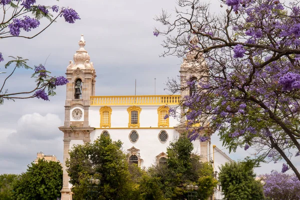 Pohled Památkový Kostel Carmo Nachází Faro Portugalsko — Stock fotografie