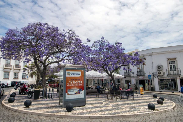 Faro Portugal Junho 2021 Praça Centro Turístico Centro Comercial Cidade — Fotografia de Stock