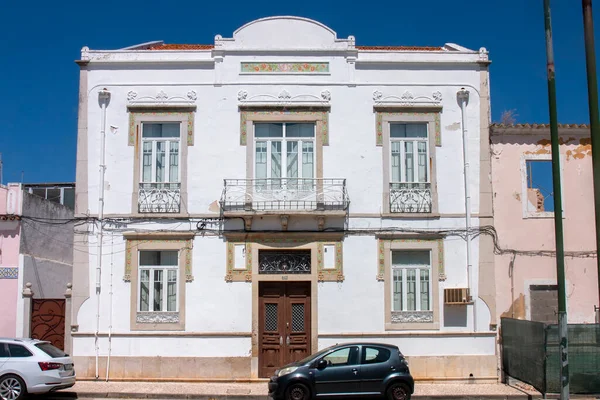 Vista Exterior Arquitectura Típica Portuguesa Dos Edifícios Mais Antigos Algarve — Fotografia de Stock