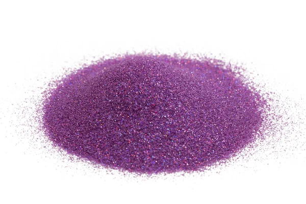 Фіолетовий Блискучий Порошок Пісок Ізольований Білому Фоні — стокове фото