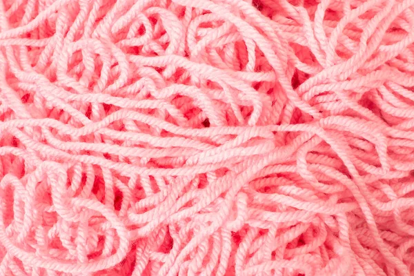 Pile Pink Tangled Knitting Yarn Wool — Stock Photo, Image