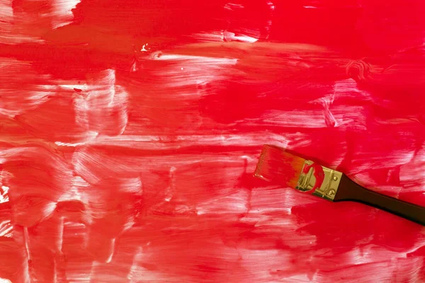 Λεπτομέρεια Προβολής Του Αφηρημένου Χρωματισμένου Κόκκινου Χαρτιού Πινέλο — Φωτογραφία Αρχείου