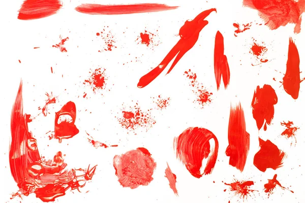 blood stain drops isolated on a white background.