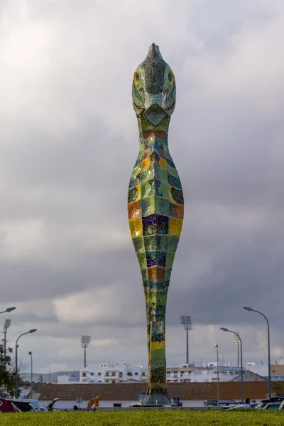 Olhao Portugal Junio 2021 Colorida Estatua Caballitos Mar Diseñada Por — Foto de Stock