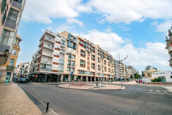 Faro Portugal Junio 2021 Plaza Libertad Ciudad Faro Con Muchas — Foto de Stock