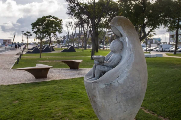 Мбаппе Вид Памятник Патрао Жоакиму Лопешу Городе Ольхао Португалия — стоковое фото