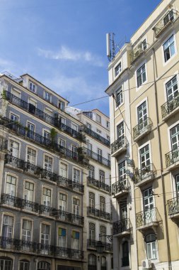 tipik bina mimari Lizbon, Portekiz