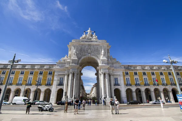 Famoso arco da rua Augusta — Fotografia de Stock