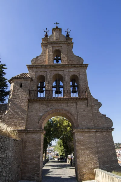 Landmark arc bell tower entrance located in Aracena, Spain — Stock Photo, Image