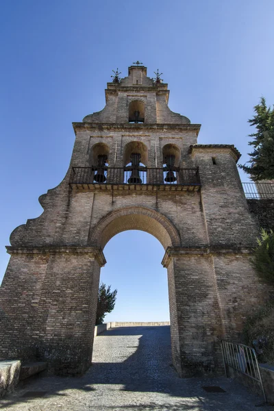 Landmark arc bell tower entrance located in Aracena, Spain — Stock Photo, Image