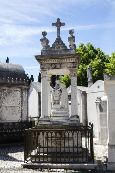 Secção do famoso cemitério português Prazeres — Fotografia de Stock