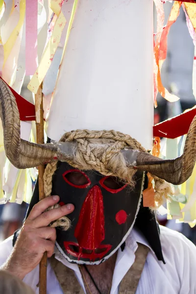 Parade of costumes and traditional masks — Stock Photo, Image