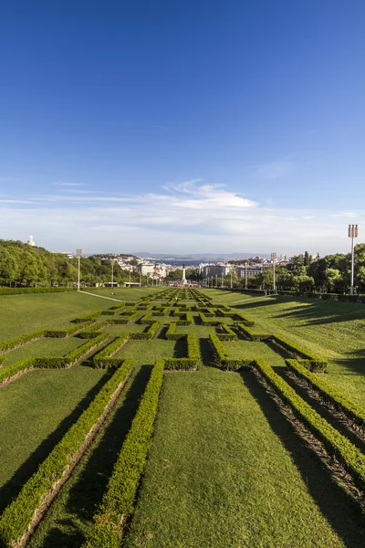 Parque Eduardo vii localizado em Lisboa, Portugal — Fotografia de Stock