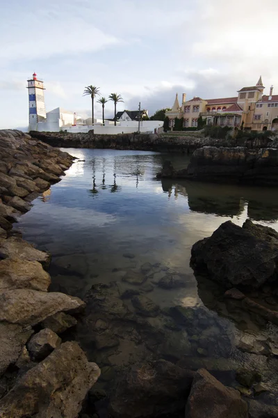 Santa Marta latarni znajduje się w Cascais, Portugalia — Zdjęcie stockowe